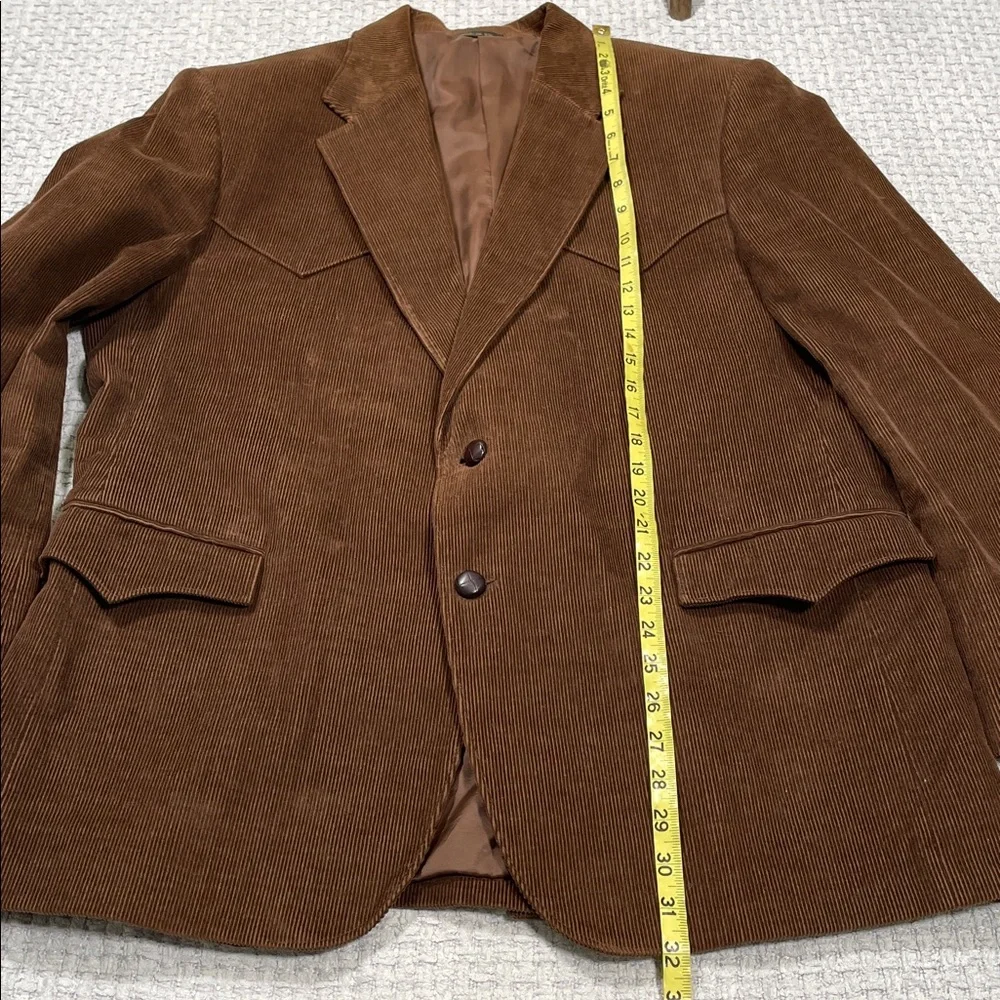 Vintage Brown Corduroy Blazer Mens Size 46R Western Cowboy Jacket Sport Coat